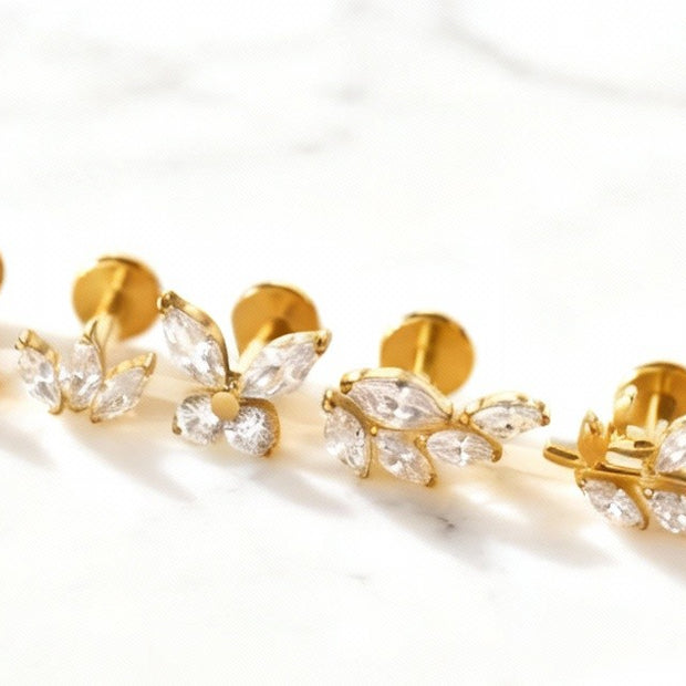 Titanium Labret Stud Earring – Threadless Push Pin Flat Back